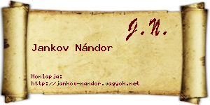 Jankov Nándor névjegykártya