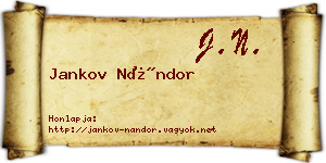 Jankov Nándor névjegykártya
