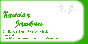 nandor jankov business card