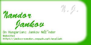 nandor jankov business card